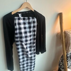 Calvin Klein Black and White Checkered PJ set